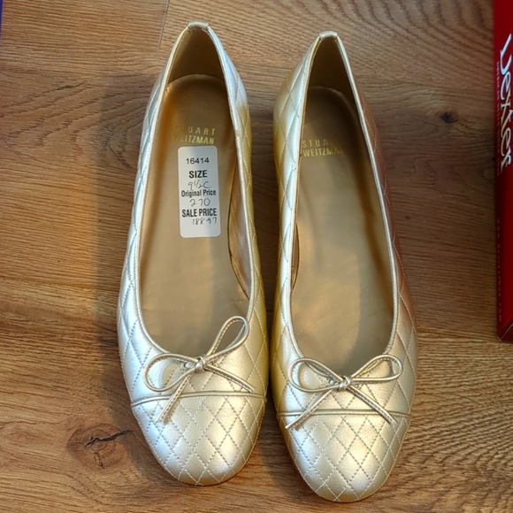 Stewart Weitzman Gold Slipons NWT - Picture 1 of 3